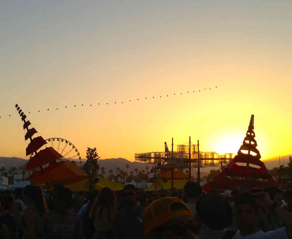 Sunset behind DoLab at Coachella