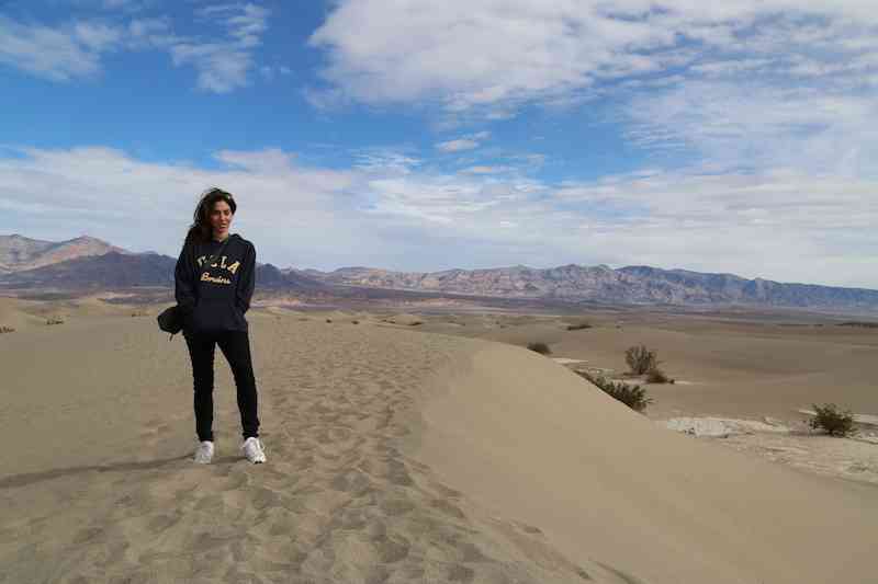 Walking up Mesquite Sand Dunes - Death Valley