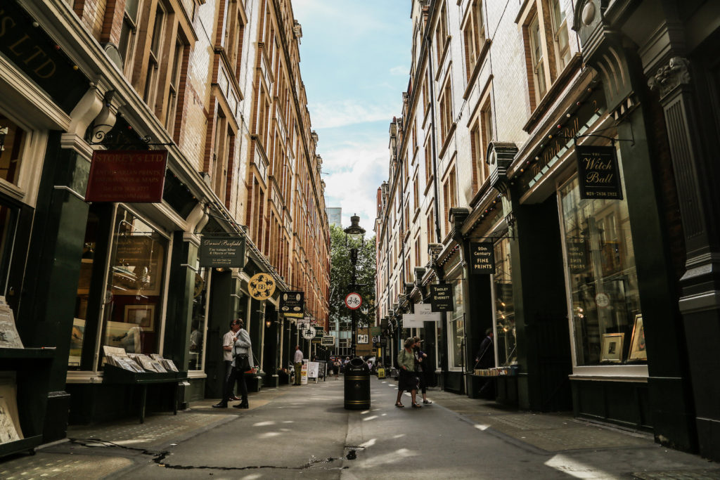 Cecil Court in London, with some of the best secondhand and antique book stores.