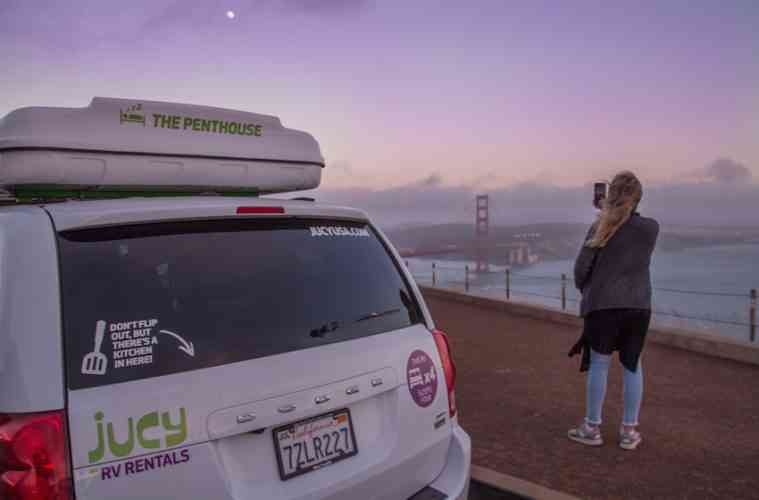 JUCY campervan San Francisco sunset