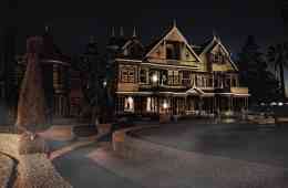 Winchester House at night